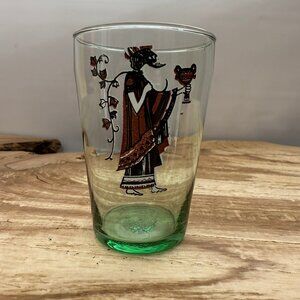 Vintage - Green - Ancient Romans - Mid Century - Juice Glass
